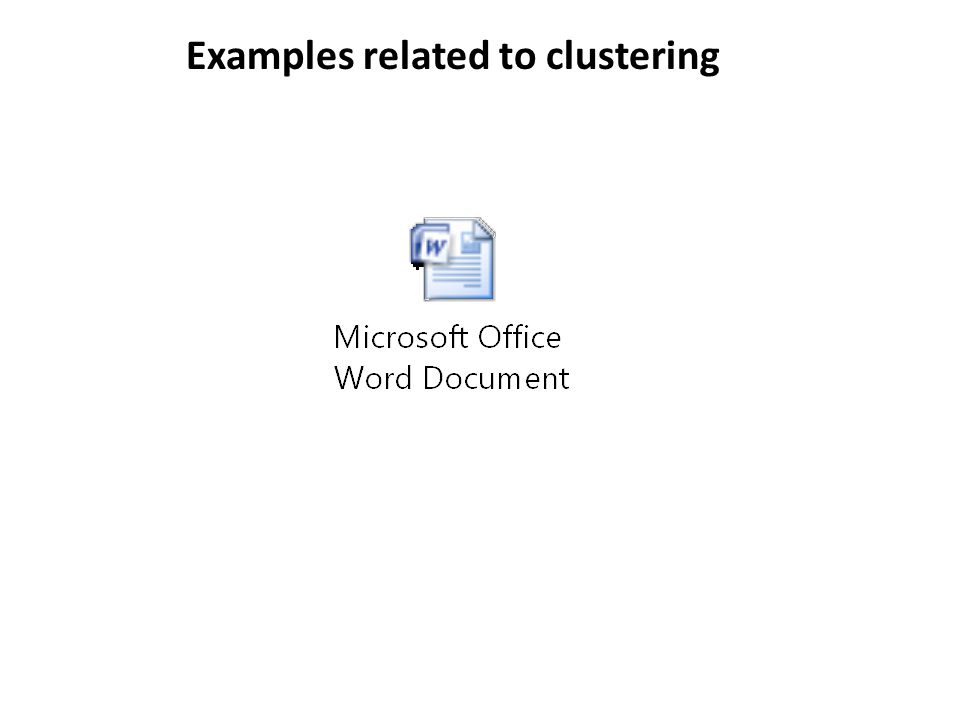 Examples related to clustering