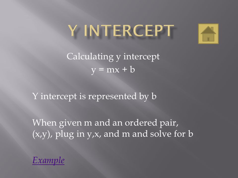 Calculating y intercept