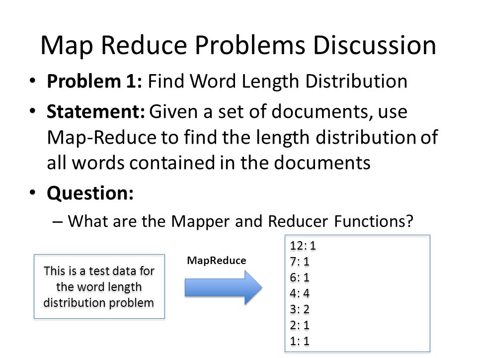Map Reduce Problems Discussion