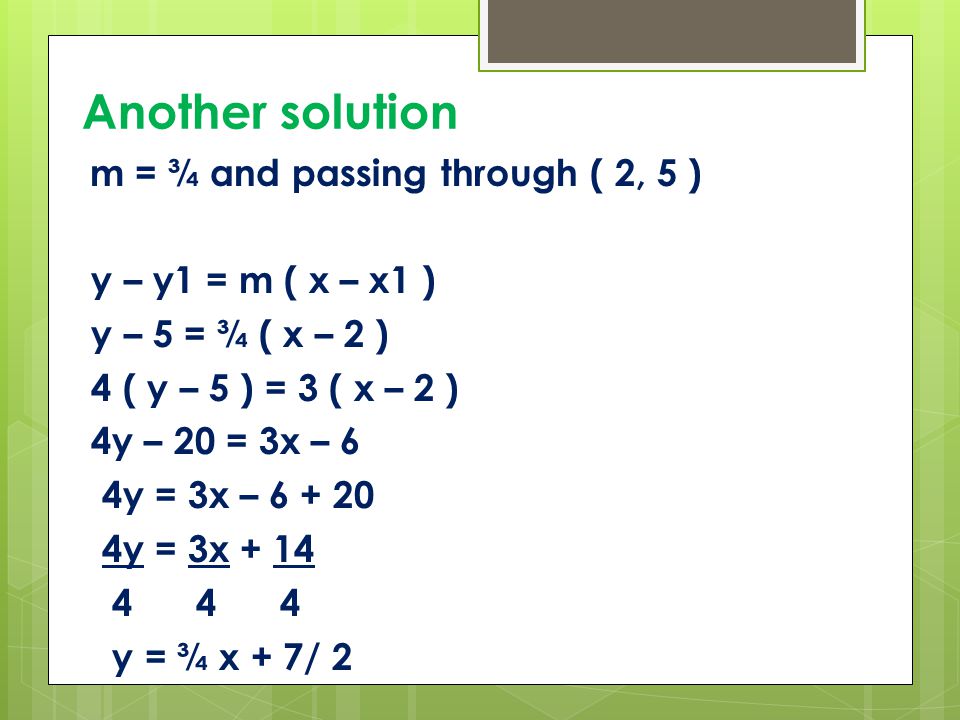 Finding The Equation Of A Line Ppt Video Online Download