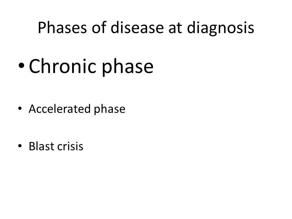 Phases of disease at diagnosis