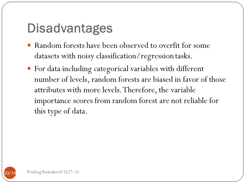 Random Forest Predrag Radenković 3237/10 - ppt video online download