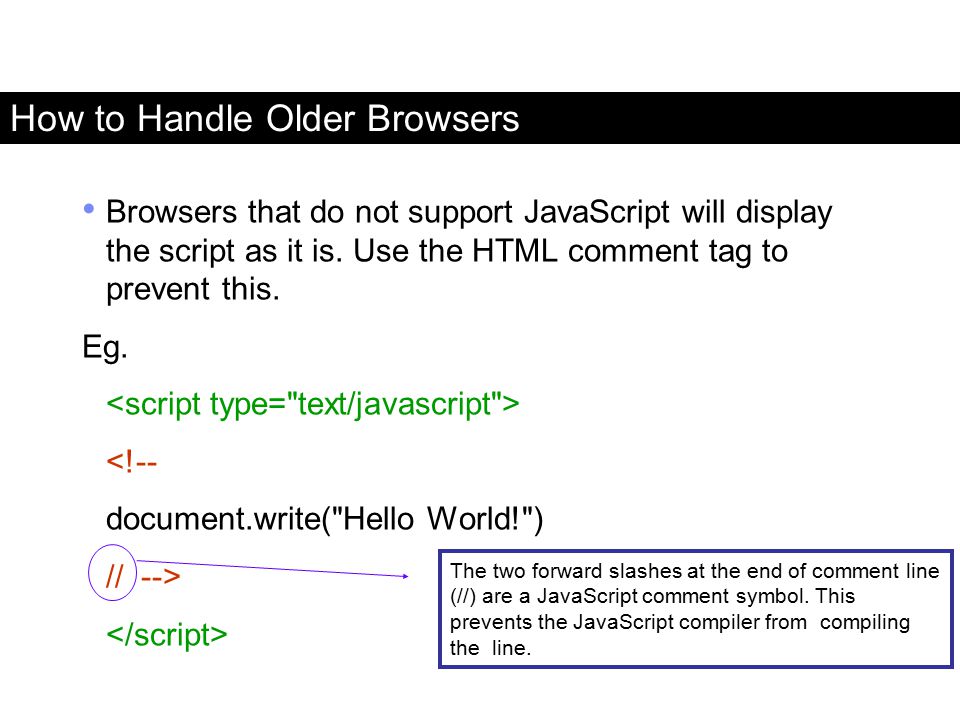 How to Handle Older Browsers