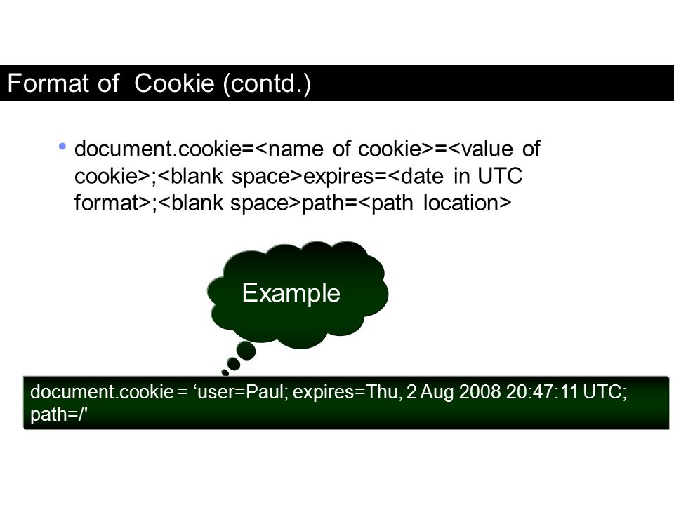 Format of Cookie (contd.)