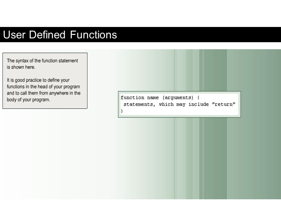 User Defined Functions