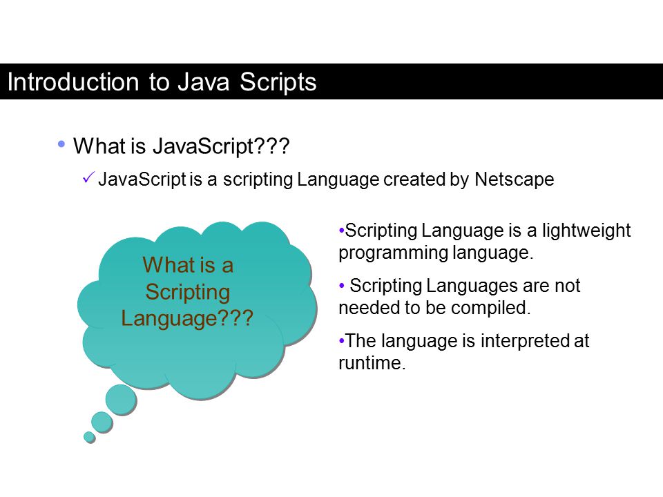 Introduction to Java Scripts