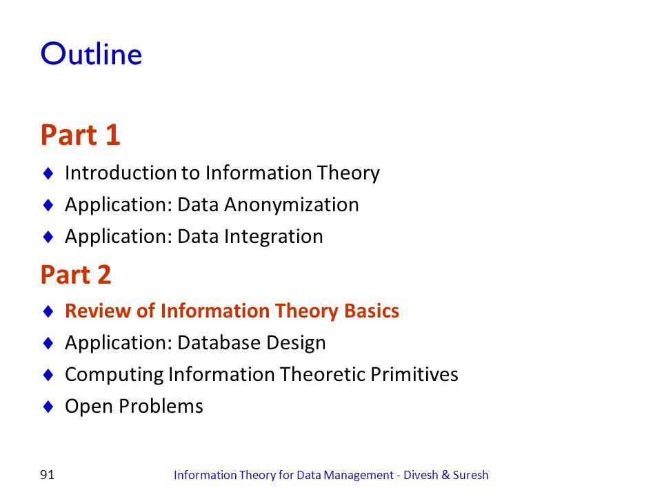 Information Theory for Data Management - Divesh & Suresh
