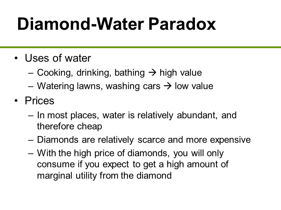 Diamond-Water Paradox