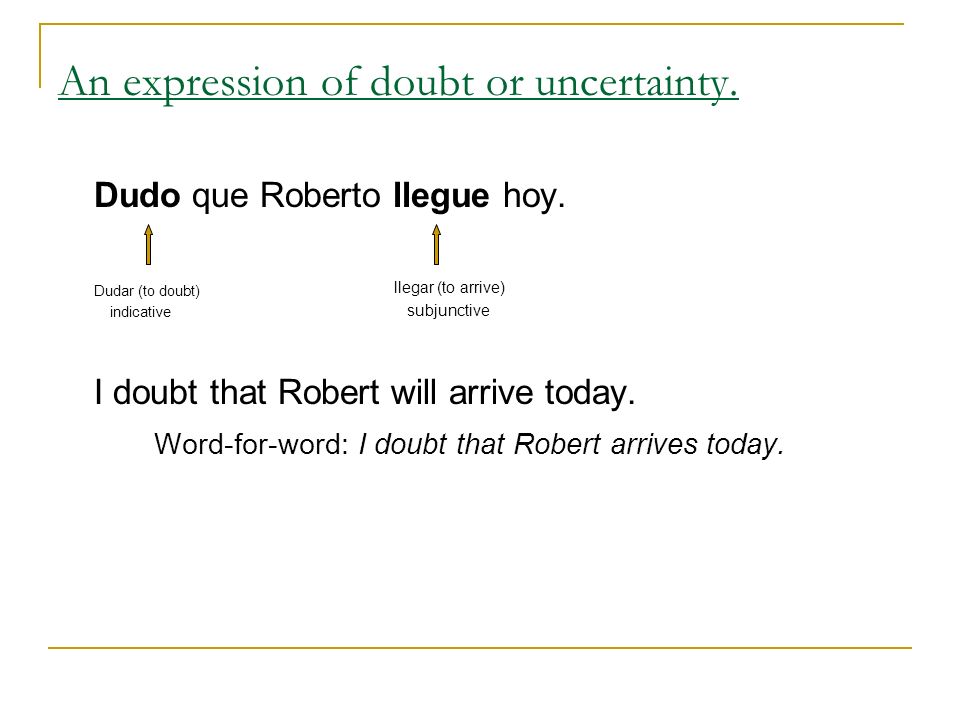 An expression of doubt or uncertainty.