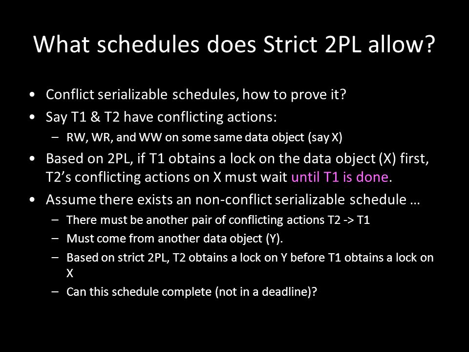 What schedules does Strict 2PL allow