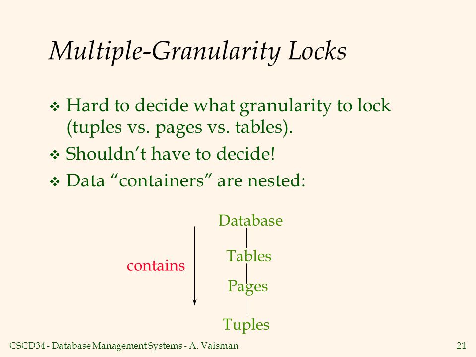 Multiple-Granularity Locks