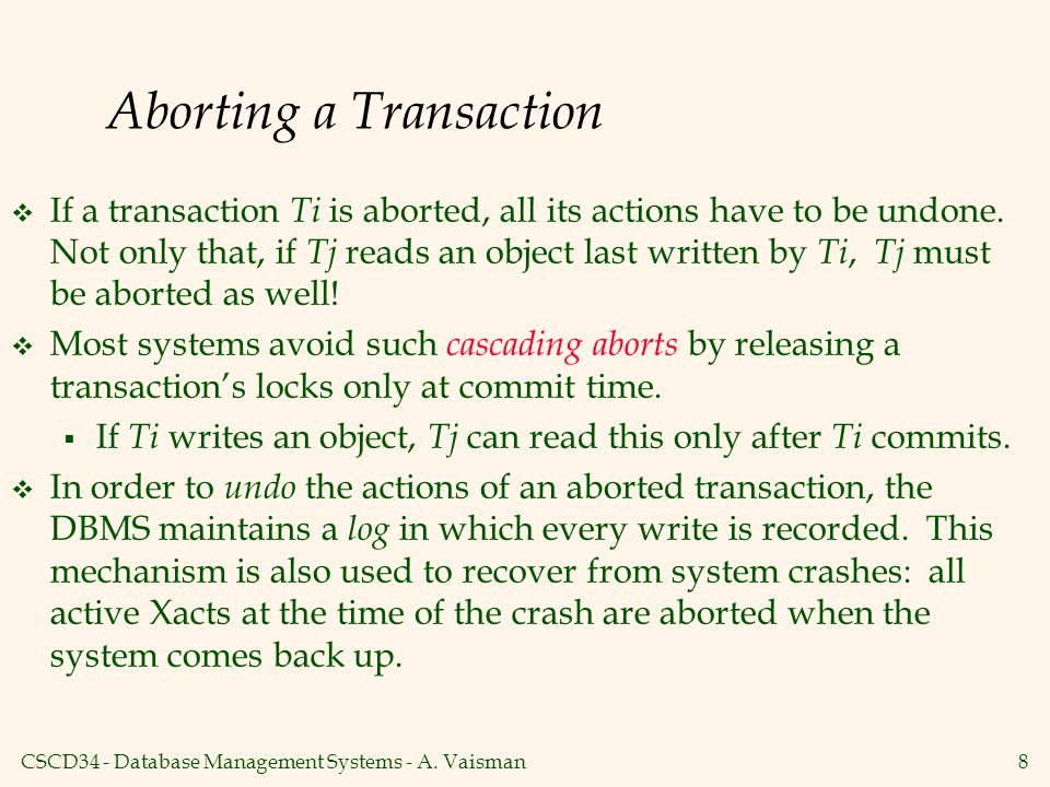 Aborting a Transaction