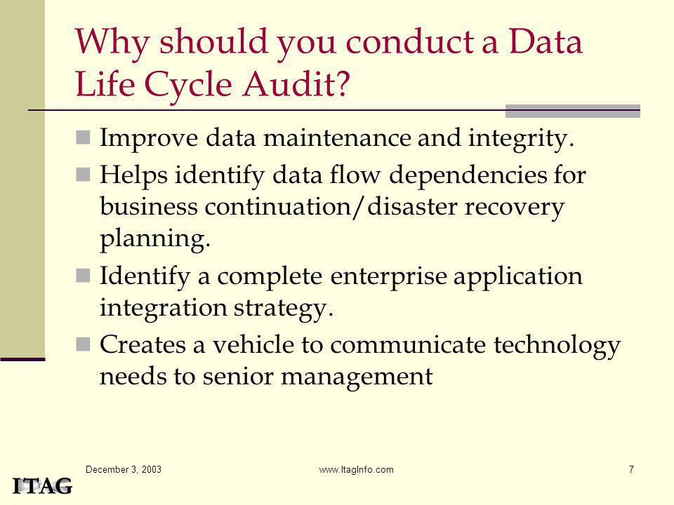 Why should you conduct a Data Life Cycle Audit