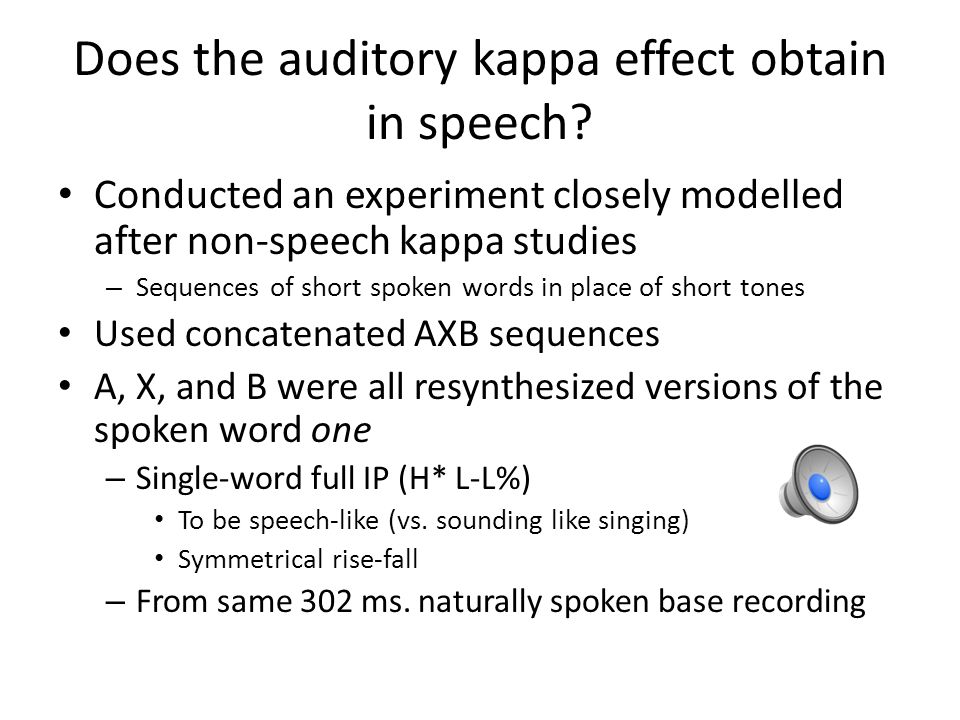 The Auditory Kappa Effect in a Speech Context - ppt video online download