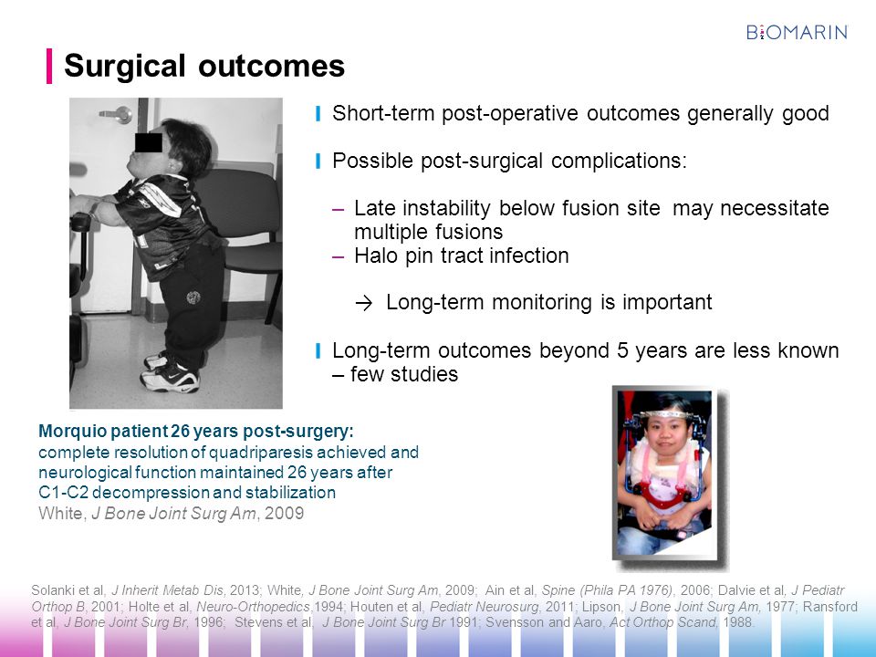 Surgical outcomes Short-term post-operative outcomes generally good