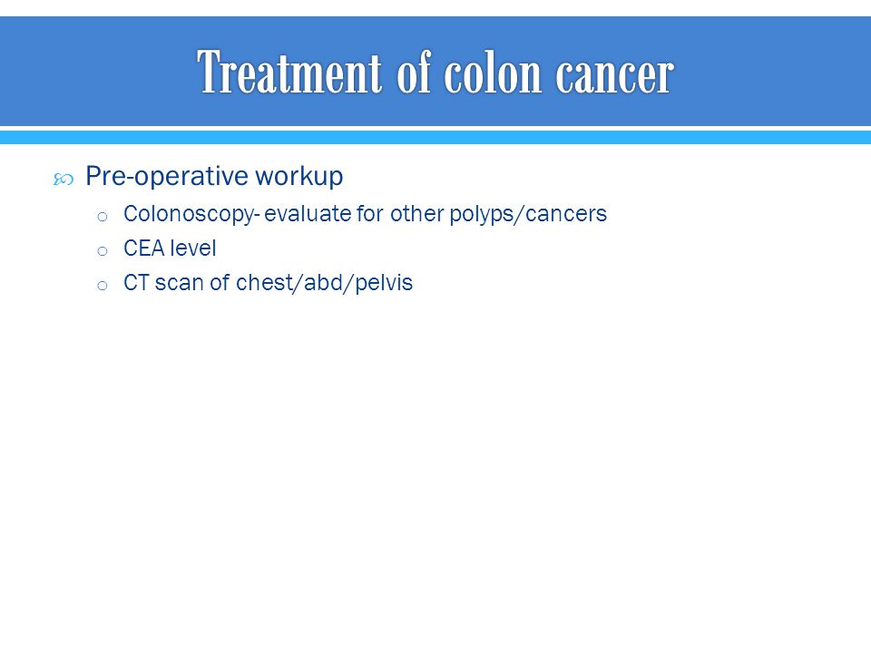 Treatment of colon cancer