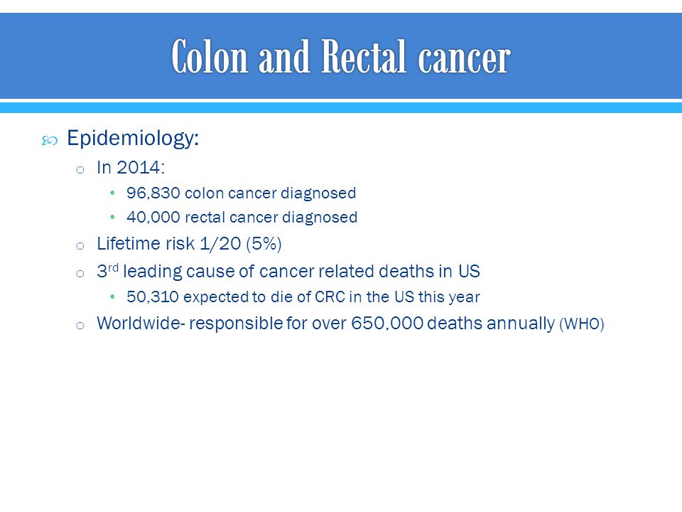Colon and Rectal cancer