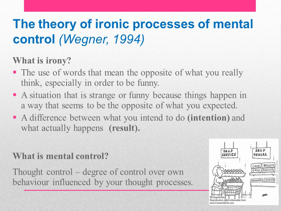 The theory of ironic processes of mental control (Wegner, 1994)