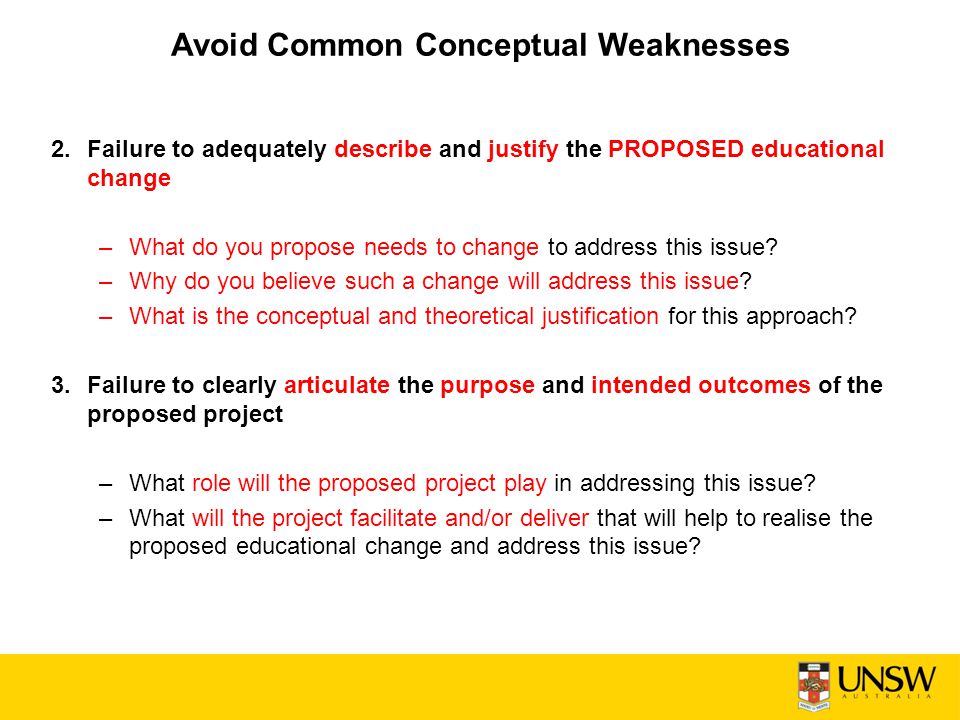 Avoid Common Conceptual Weaknesses