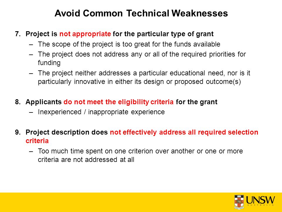 Avoid Common Technical Weaknesses