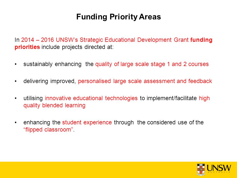 Funding Priority Areas