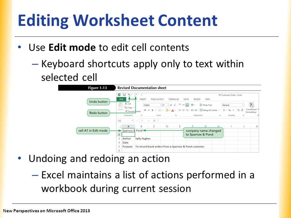 Editing Worksheet Content