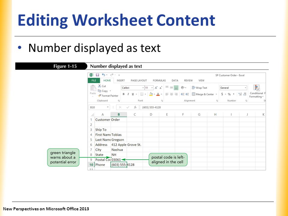 Editing Worksheet Content