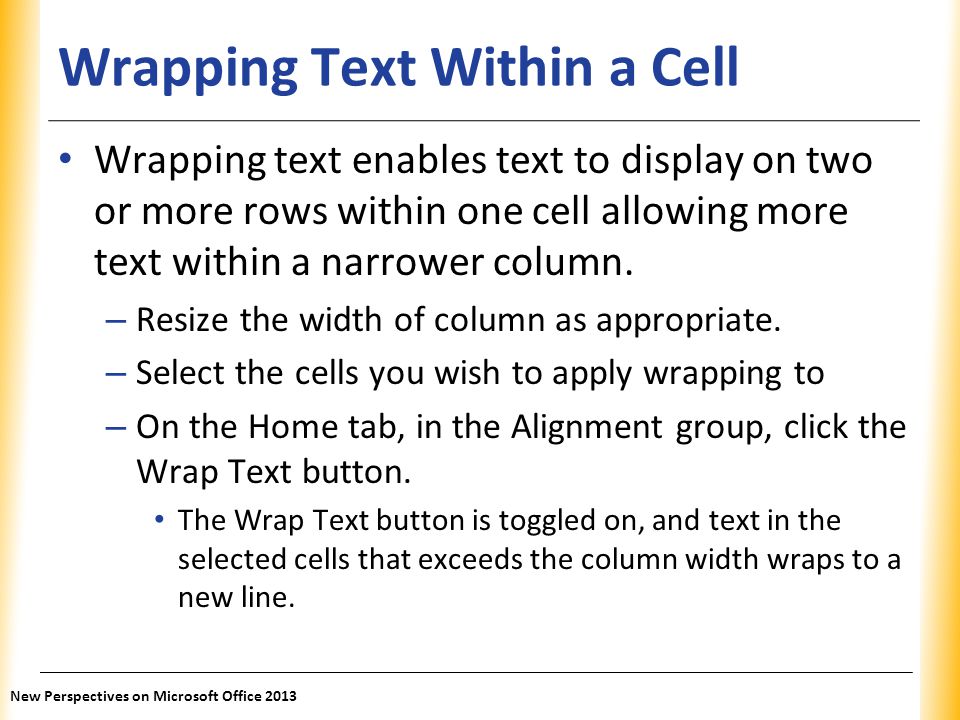 Wrapping Text Within a Cell