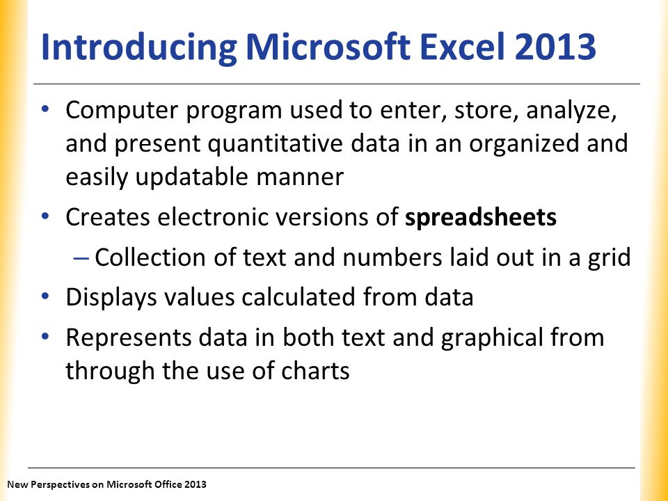 Introducing Microsoft Excel 2013