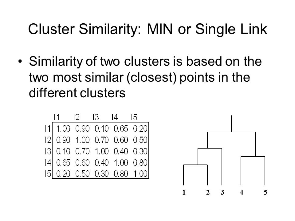 Cluster Similarity: MIN or Single Link