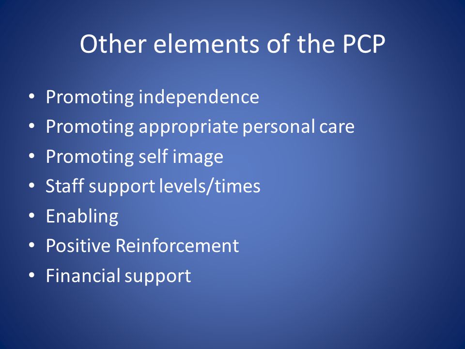 Other elements of the PCP