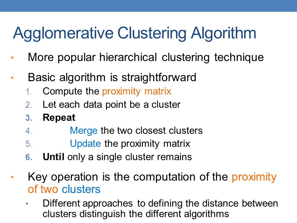 Agglomerative Clustering Algorithm