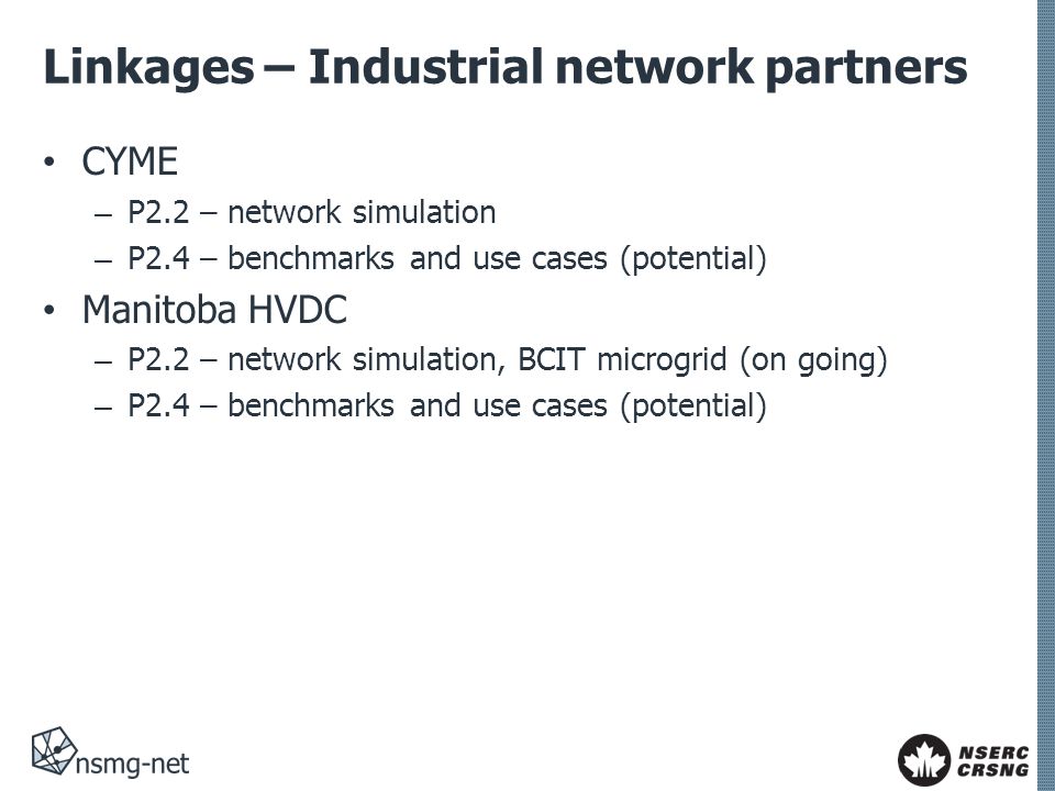 Linkages – Industrial network partners
