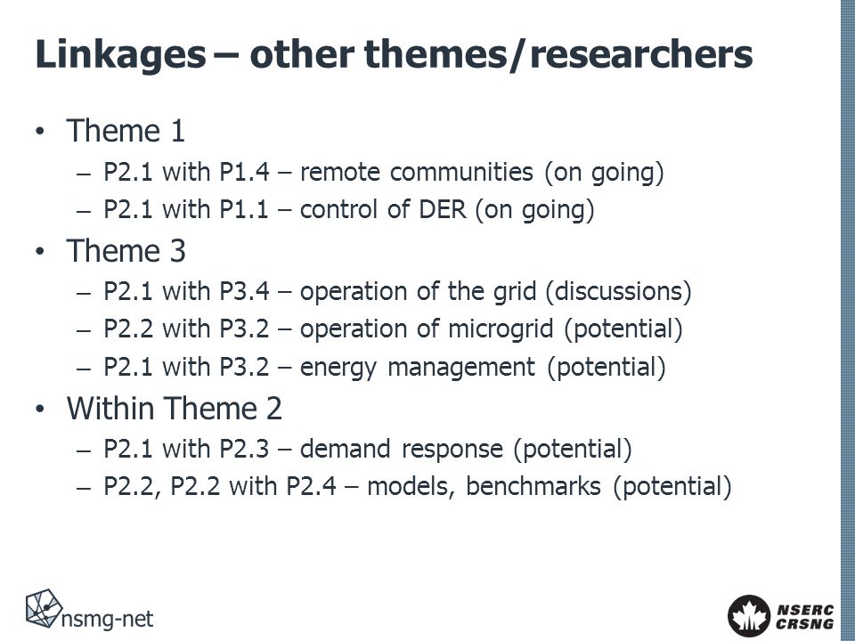 Linkages – other themes/researchers