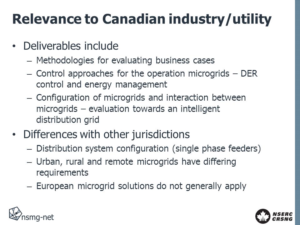 Relevance to Canadian industry/utility