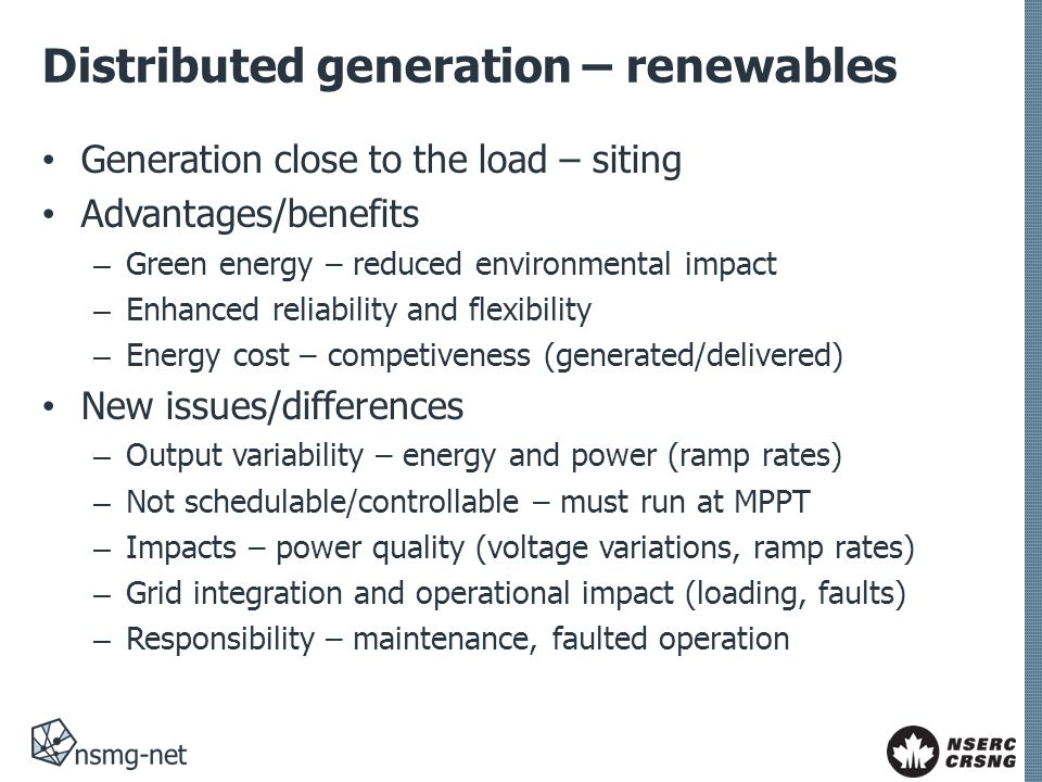 Distributed generation – renewables