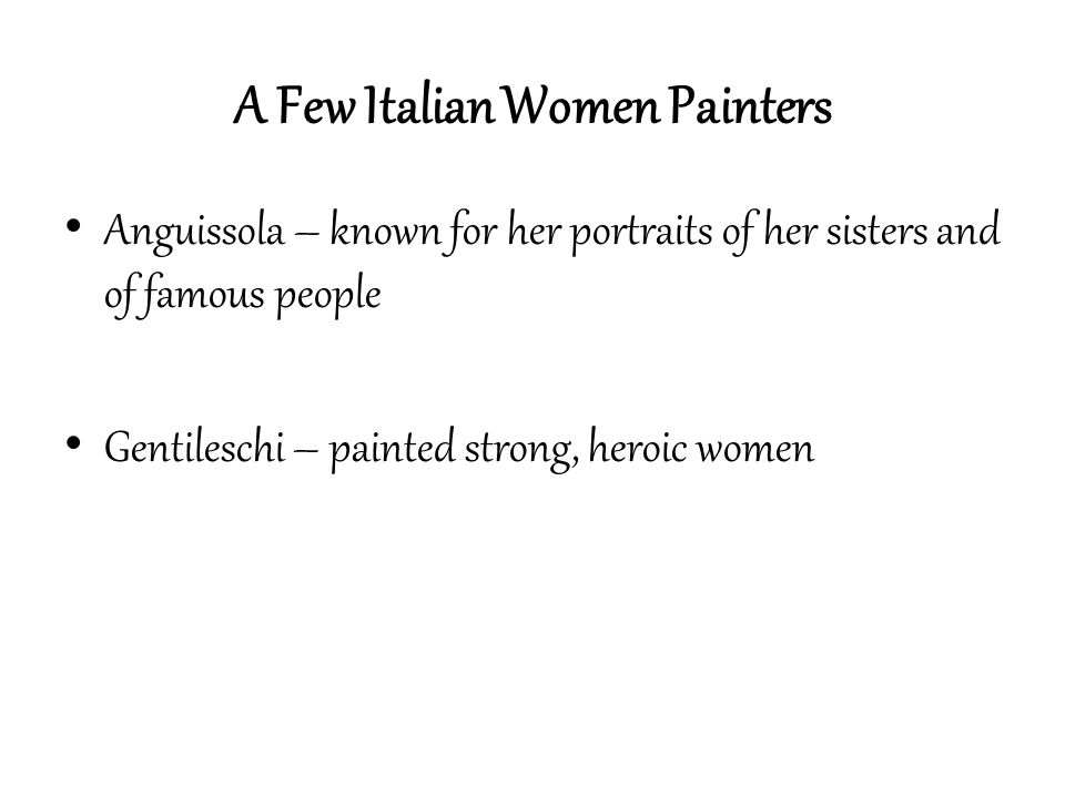 A Few Italian Women Painters