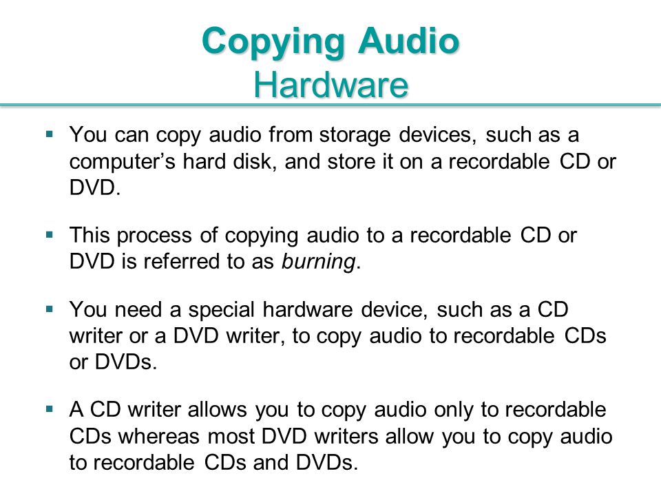 Copying Audio Hardware
