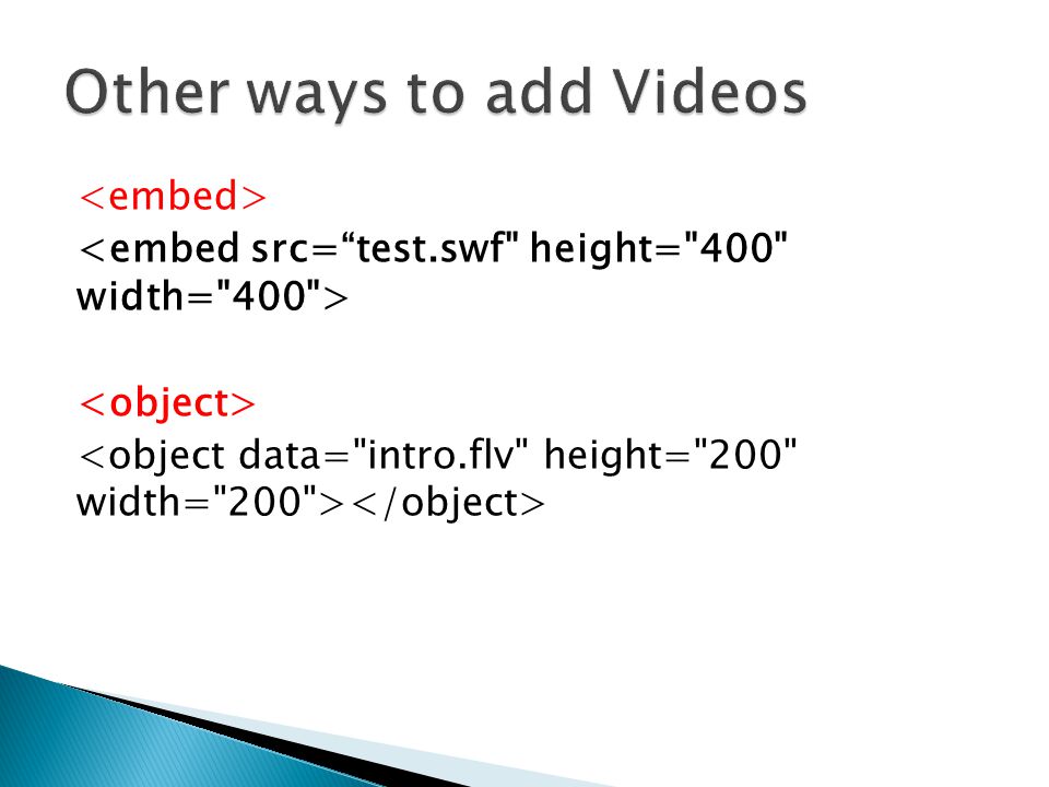 Other ways to add Videos