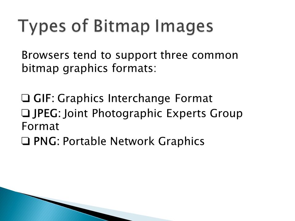 Types of Bitmap Images