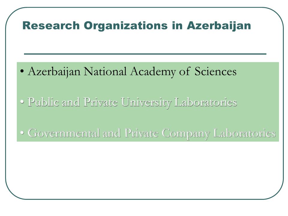 Research Organizations in Azerbaijan