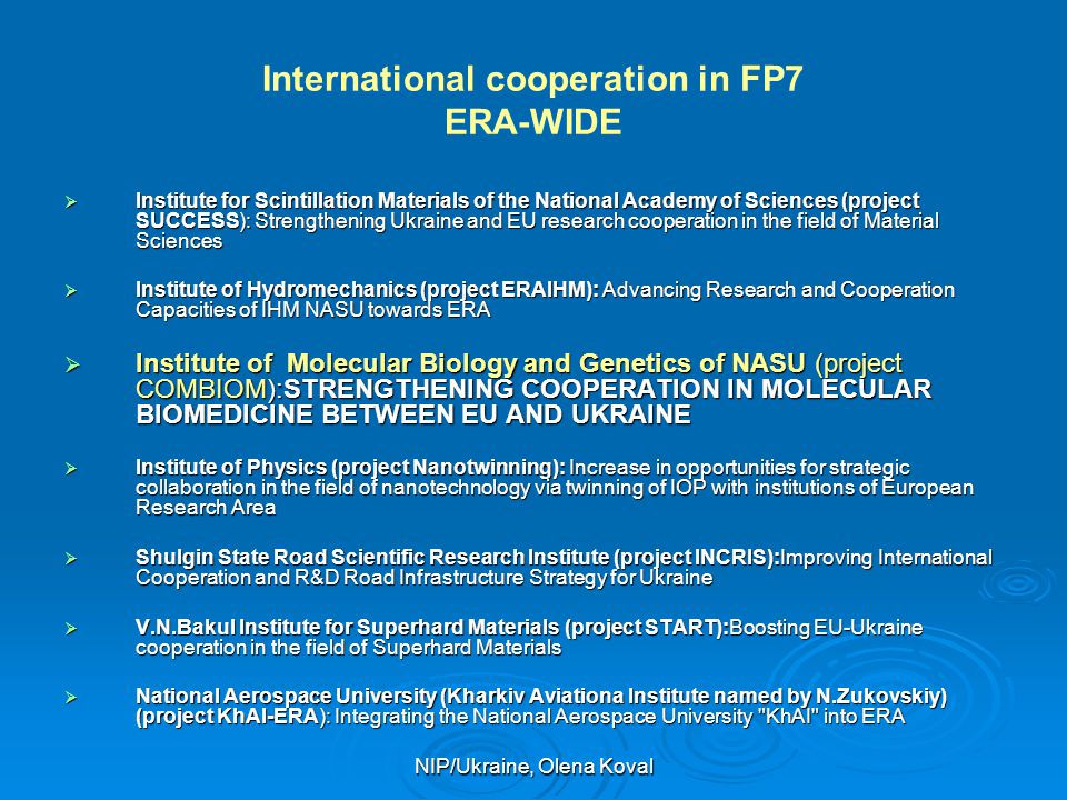 International cooperation in FP7 ERA-WIDE