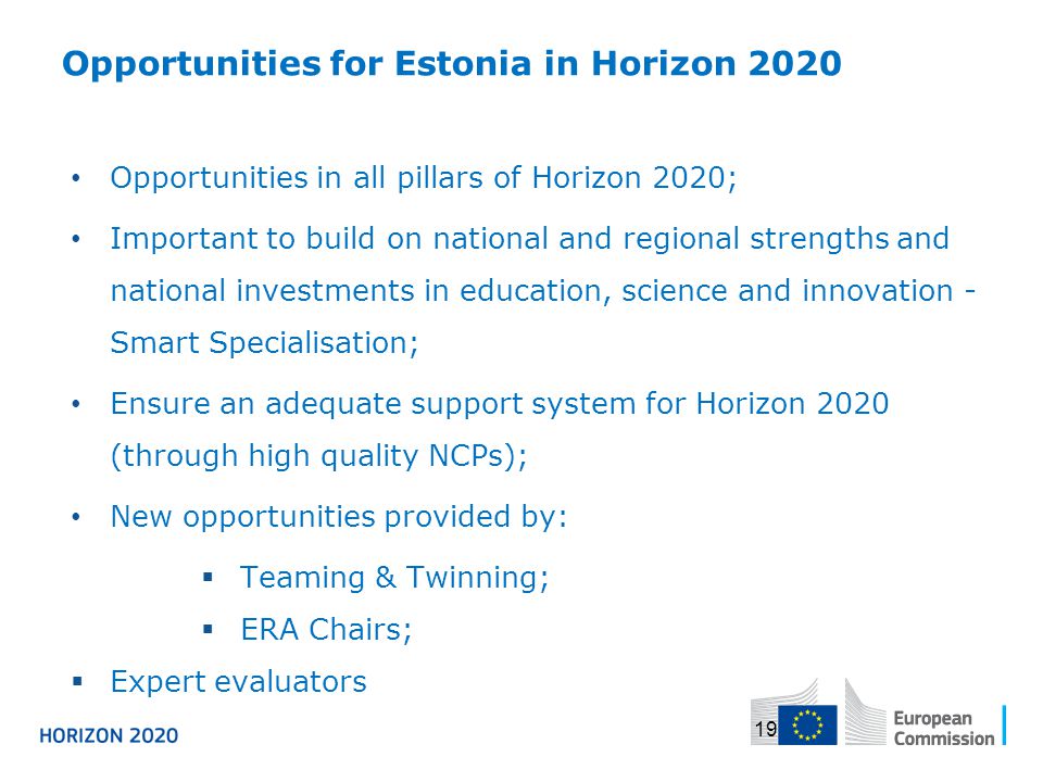 Opportunities for Estonia in Horizon 2020