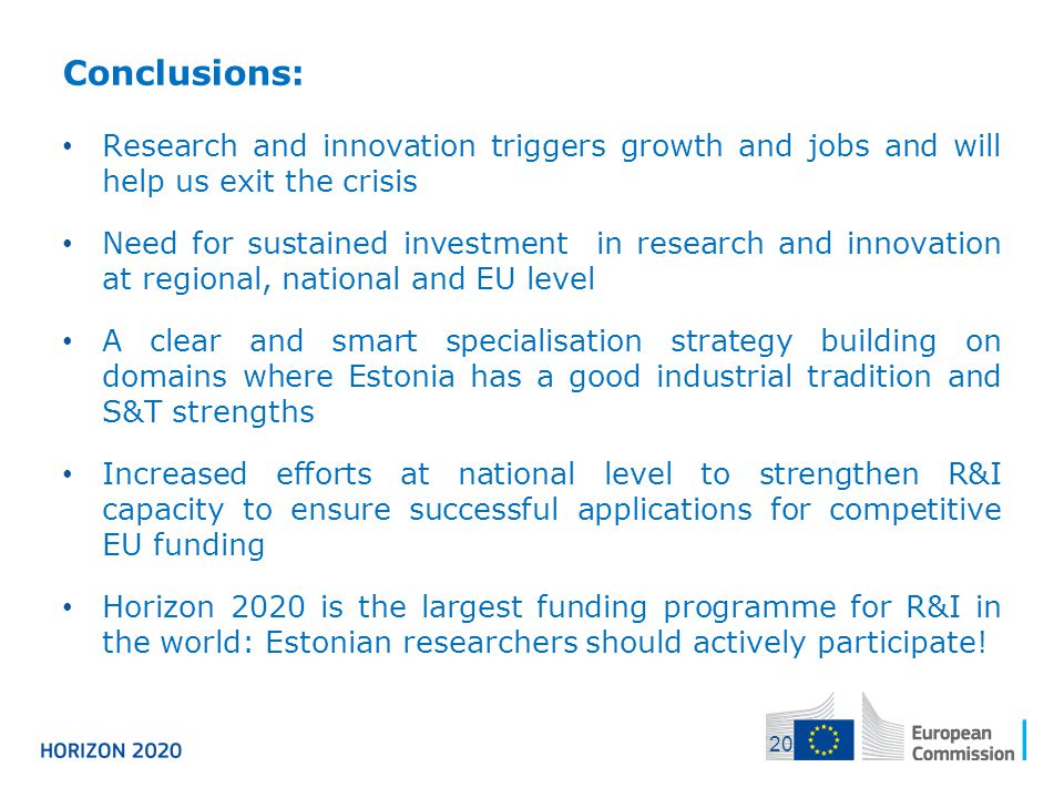 04/12/2013 Conclusions: Research and innovation triggers growth and jobs and will help us exit the crisis.