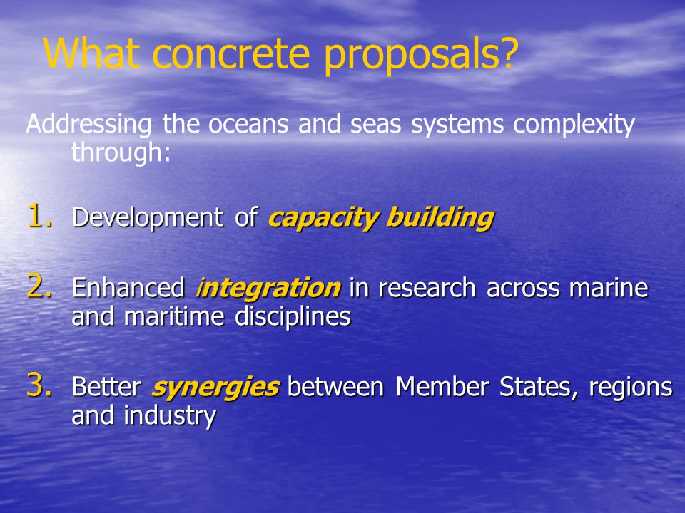 What concrete proposals