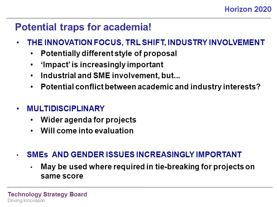 Potential traps for academia!