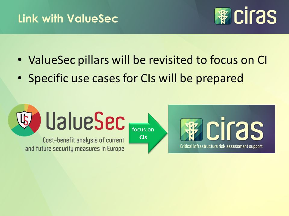 ValueSec pillars will be revisited to focus on CI