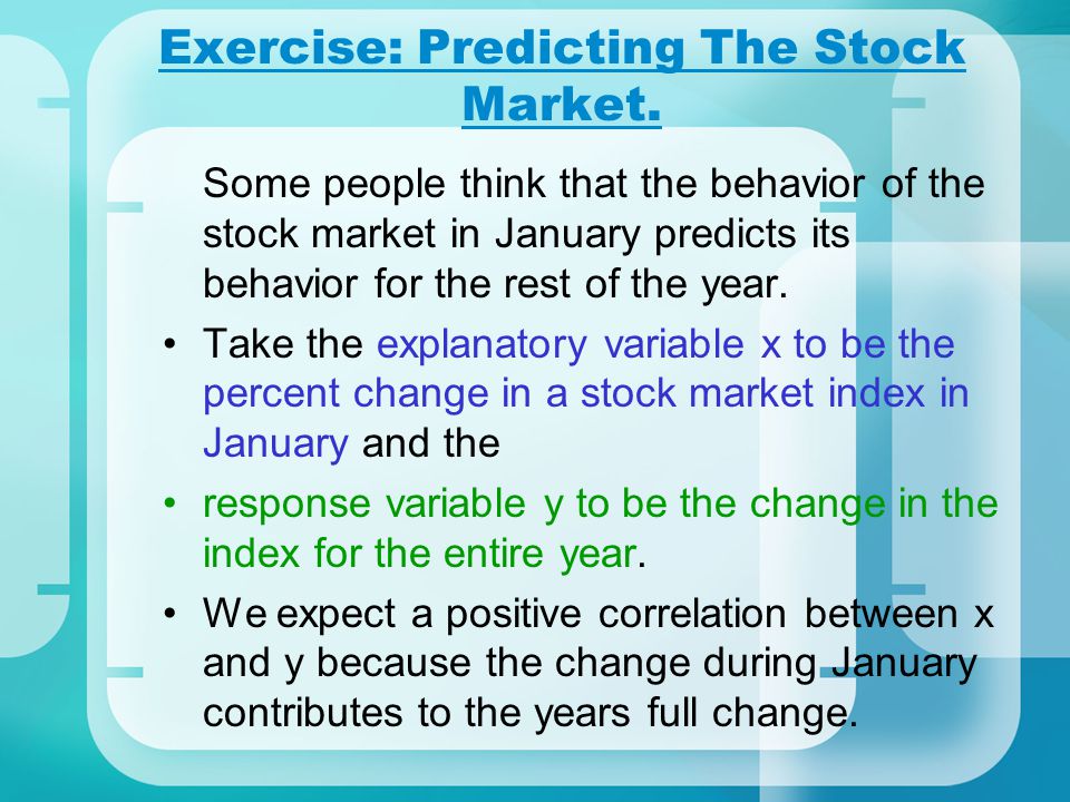 Exercise: Predicting The Stock Market.