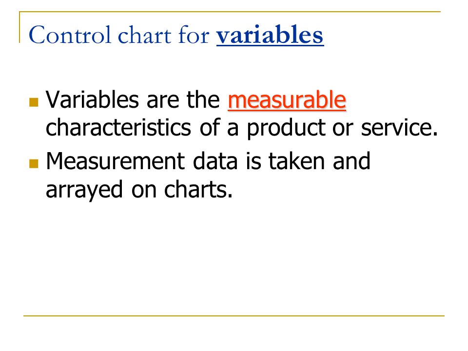 Control Charts For Variables Ppt