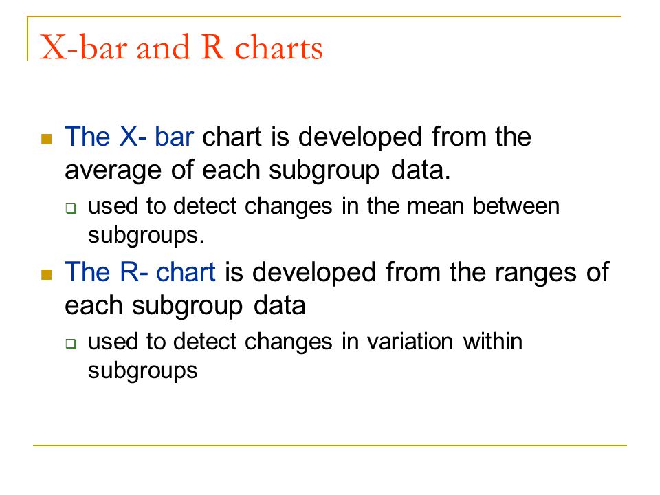 Difference Between Xbar And R Chart